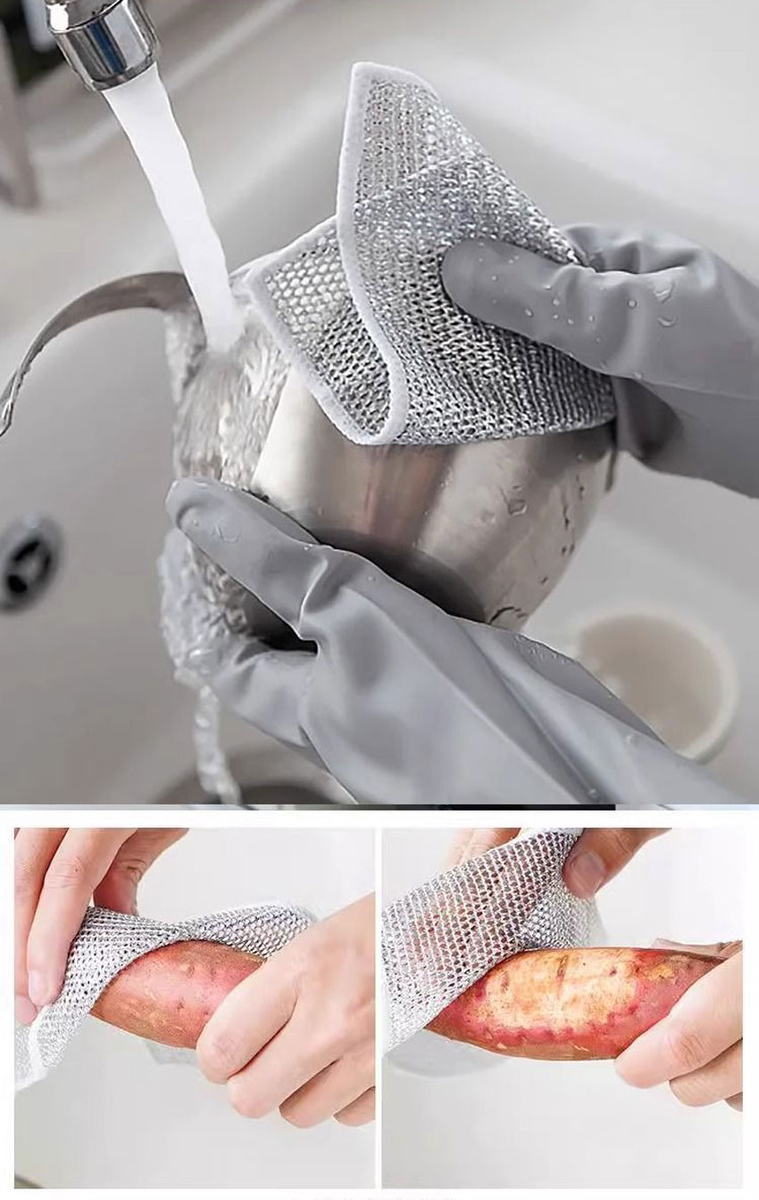 019 실버 야채 식기류 세척 수세미